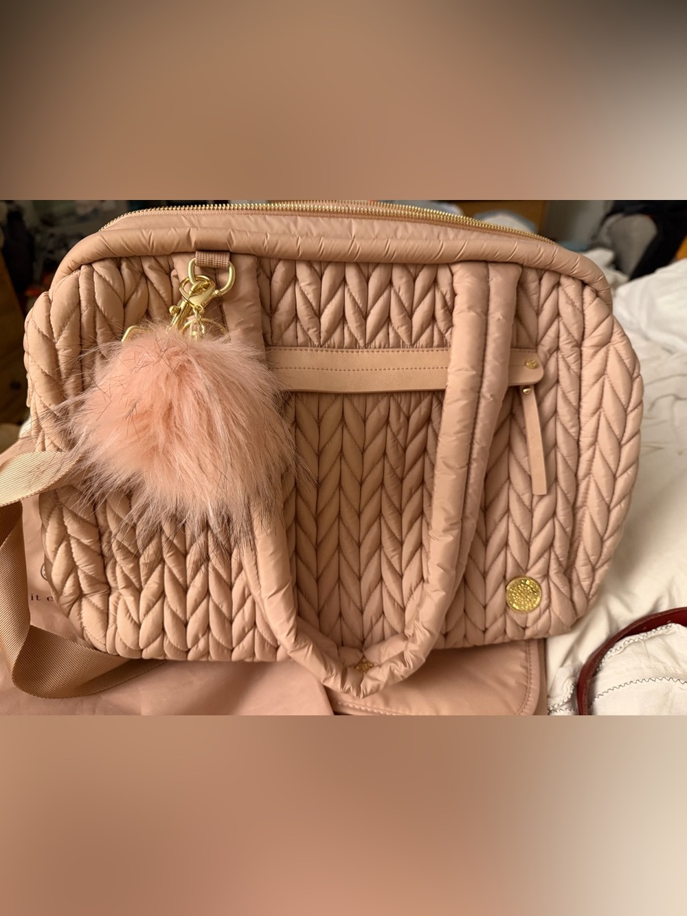 Happ Paige Carryall in dusty rose diaper bag